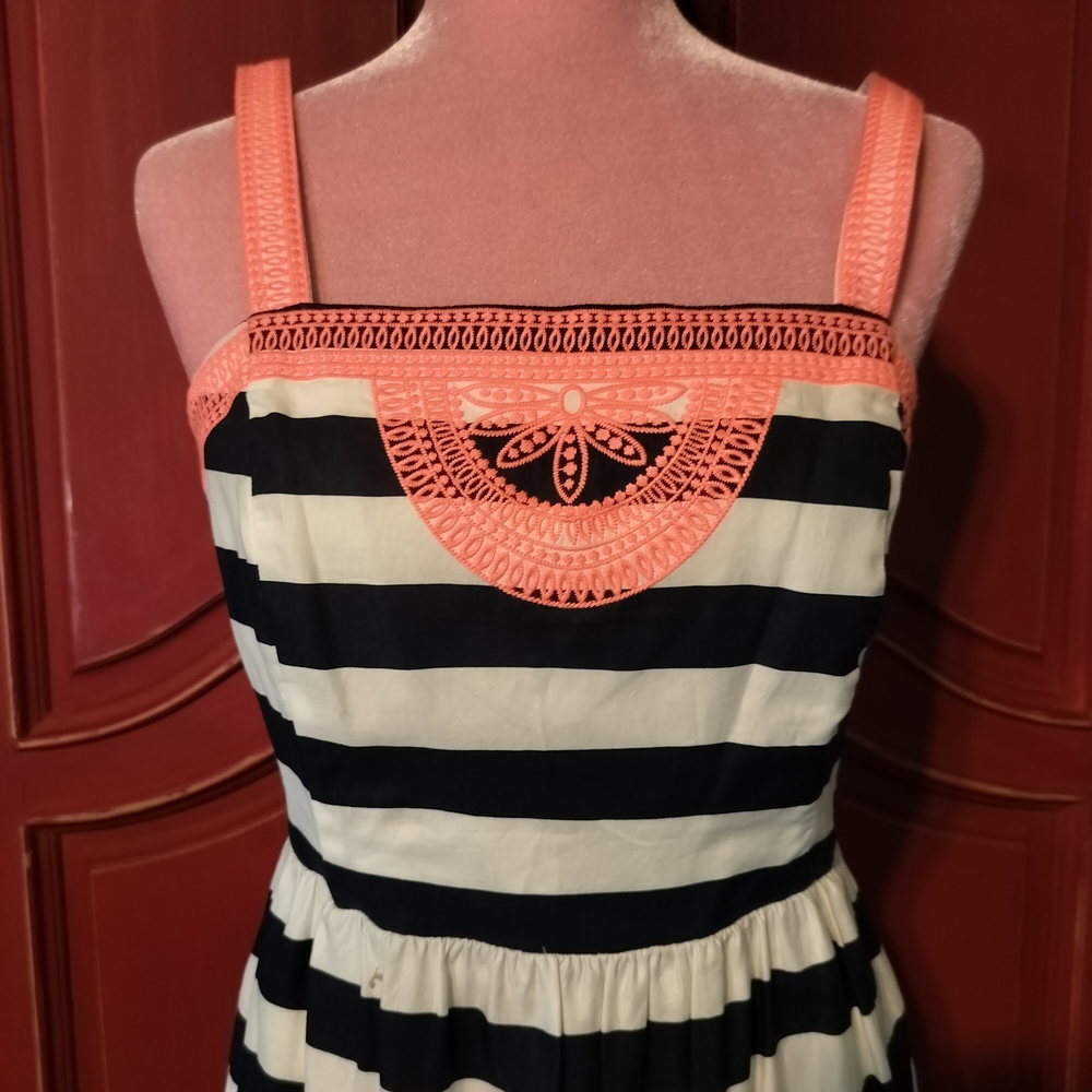 Vineyard Vines Striped Dress with Coral Accents